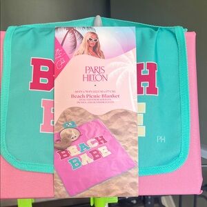Paris Hilton Pink and Teal Beach Blanket